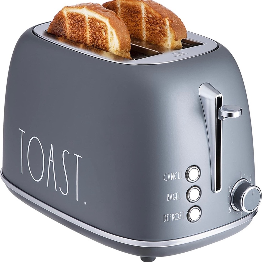 Rae Dunn Retro Rounded Bread Toaster, Wide Slot with 6 Browning Levels